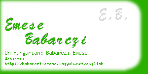 emese babarczi business card